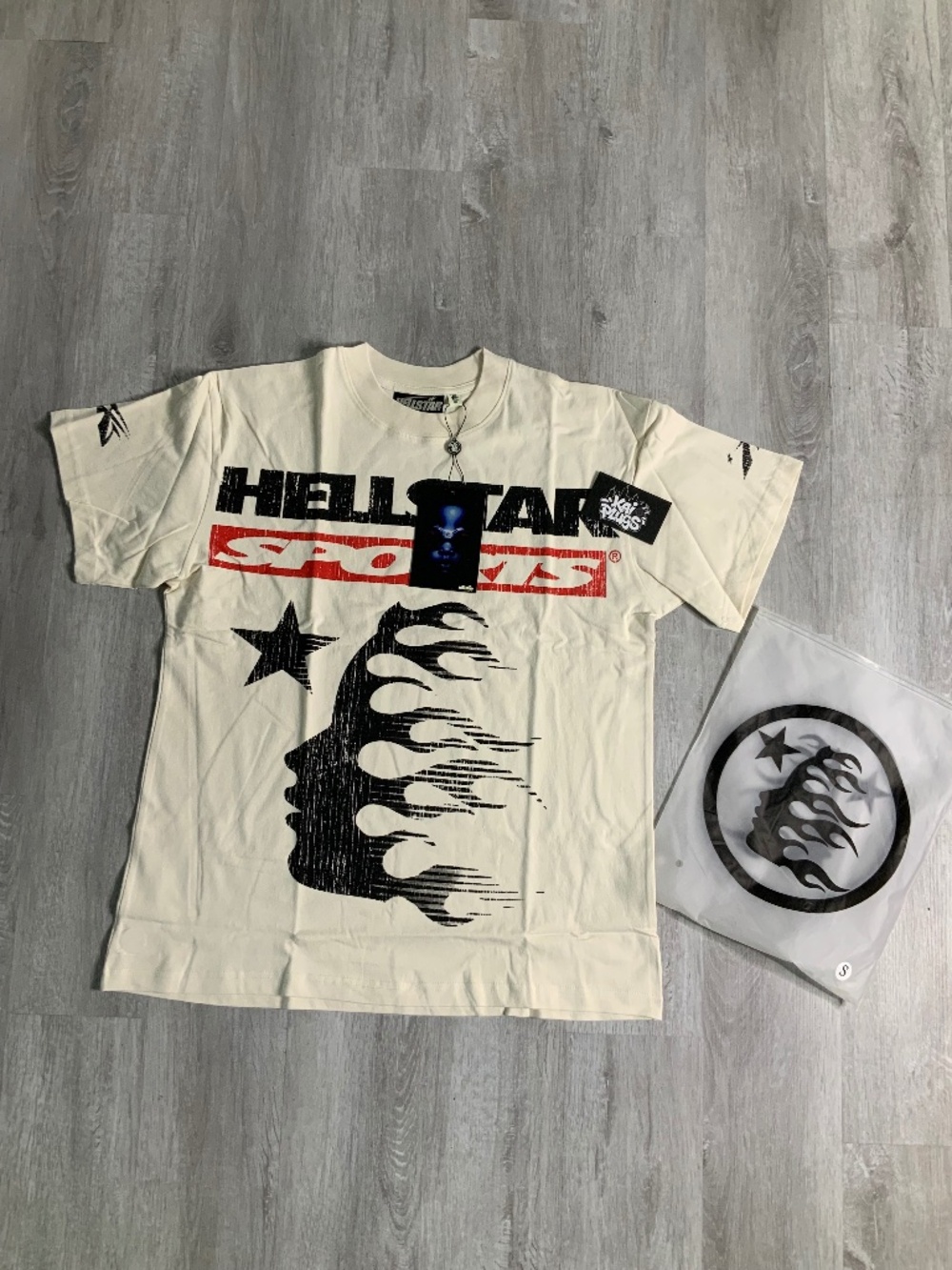 *NEW* Cream Hellstar Tee Size Small, Medium, And Large 100% Authentic